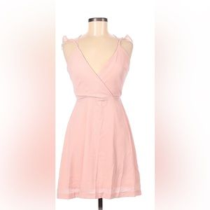 Dee Elly Strappy Surplice Pink Mini Dress
